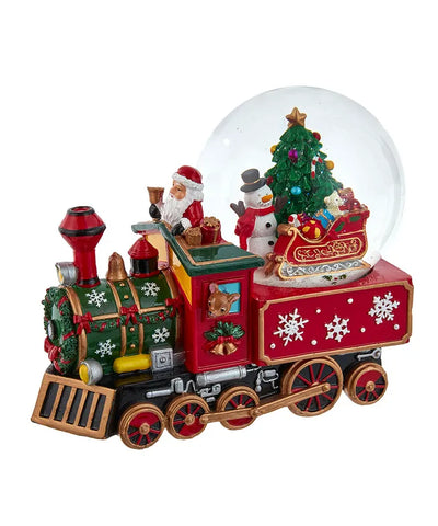 Musical Santa Driving Train Water Globe
