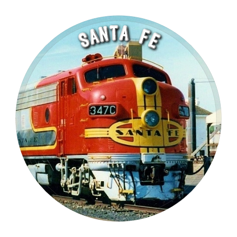 Santa Fe #347C Locomotive Round Magnet