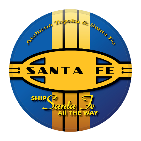 Santa Fe Blue Cigar Band Railroad Round Magnet