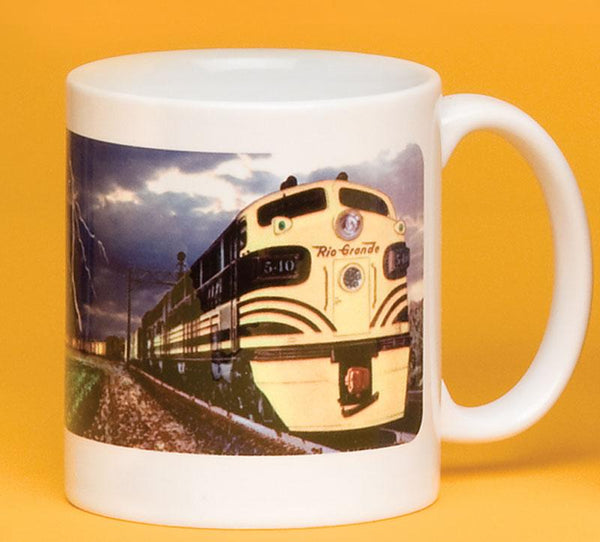 Rio Grande Engine Mug Schrader's Railroad Catalog