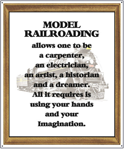 Model Railroading Tin Sign