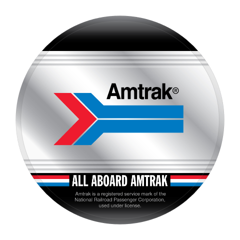 Amtrak Arrow Round Magnet