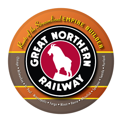Great Northern Railrway Round Magnet