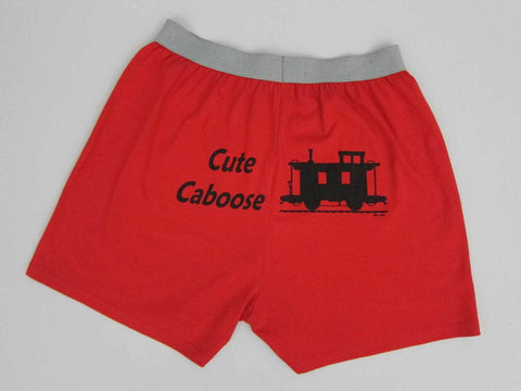 Cute Caboose Red Boxer Shorts