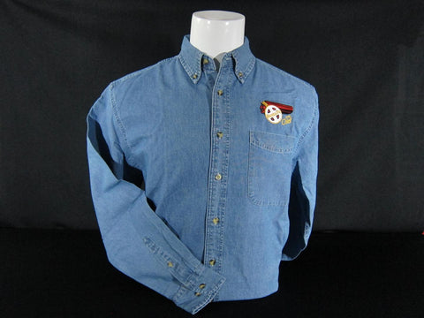 Santa Fe Chief Embroidered Logo Denim Shirt