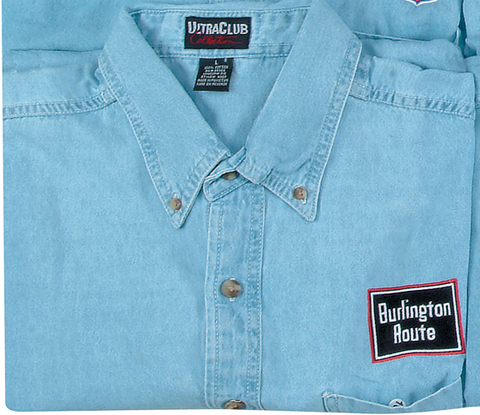 Burlington Route Embroidered Logo Denim Shirt