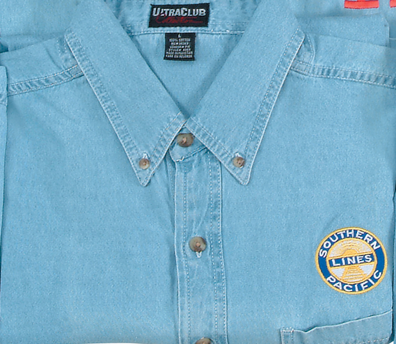 Southern Pacific Lines Embroidered Logo Denim Shirt