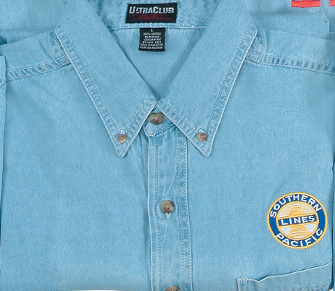 Southern Pacific Lines Embroidered Logo Denim Shirt