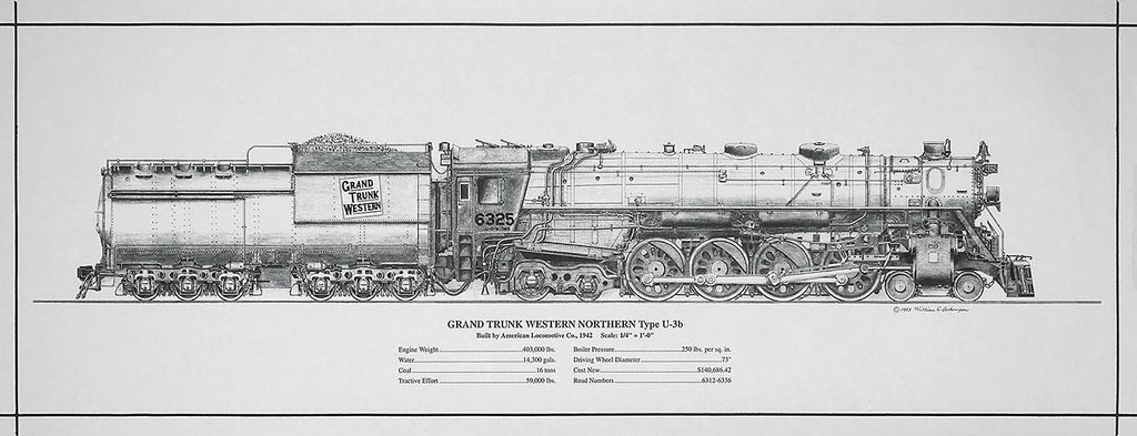 Grand Trunk Western Northern #6325 Engine Rolled Print