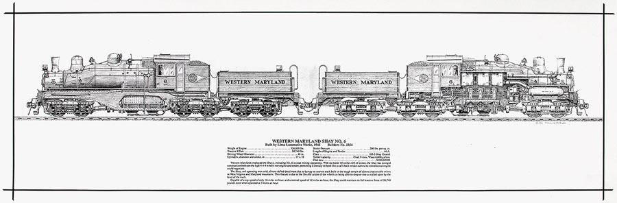 Western Maryland Shay Engine Print