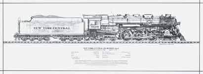 New York Central J3a Hudson 4-6-4 Engine Rolled Print