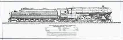 New York Central Streamlined Hudson J3a Rolled Print