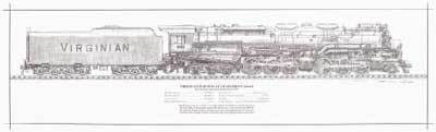 Virginian Railway AG Allegheny Engine Rolled Print