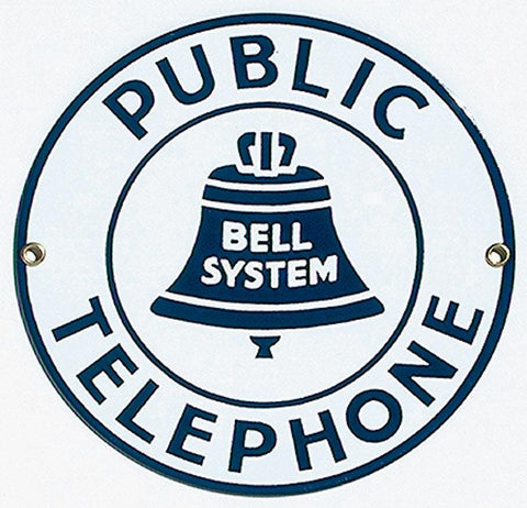 Public Telephone Porcelain Sign