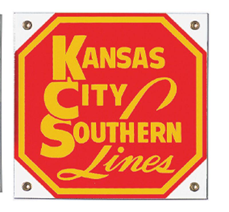 Kansas City Southern Lines Porcelain Sign Schrader's Railroad Catalog