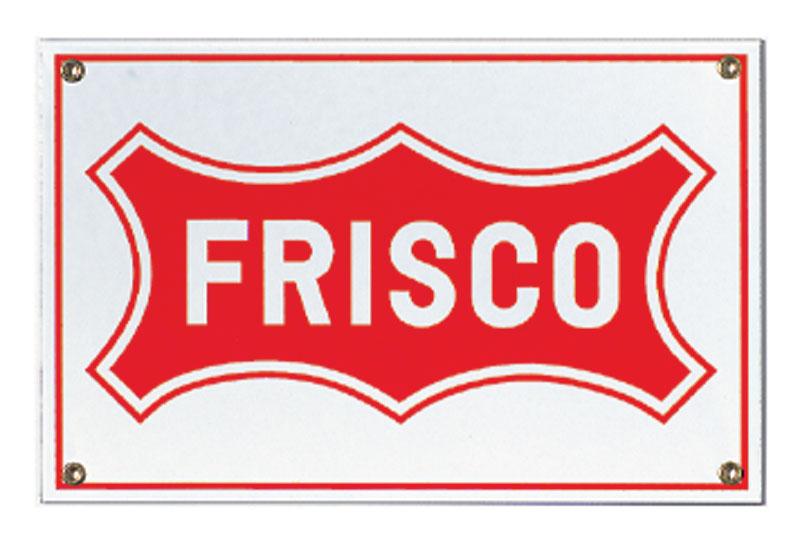 Frisco Porcelain Sign Schrader's Railroad Catalog