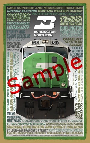 Burlington Northern Wooden Heritage Sign