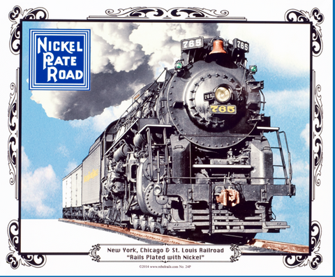 Nickel Plate No. 765 Steam Locomotive Tin Sign