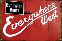 Burlington Route Railroad Sign-Vintage