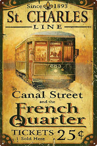 St. Charles Line- French Quarter Vintage Sign