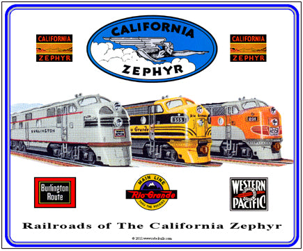California Zephyr Tin Railroad Sign