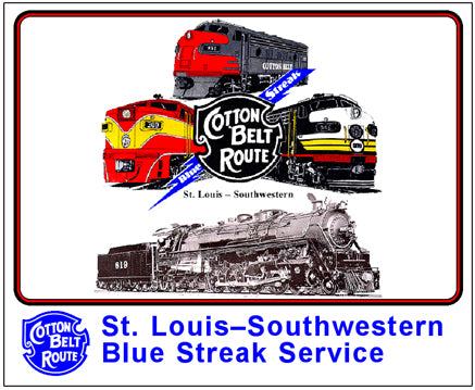 Cotton Belt Locomotives Tin Railroad Sign