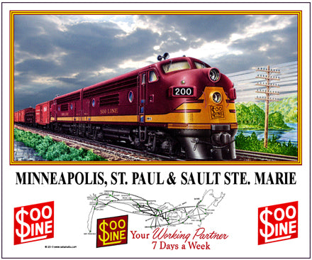 SOO Line Tin Railroad Sign