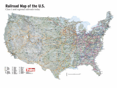 Railroad Map of the US Poster