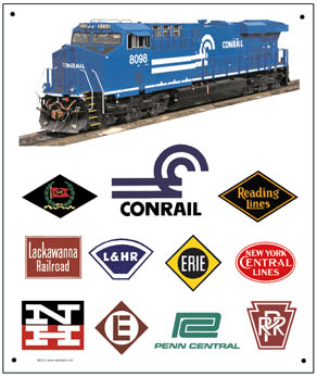 CONRAIL Historic Logos Tin Sign