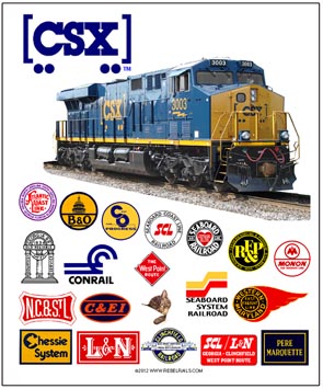 CSX Historic Logos Tin Sign